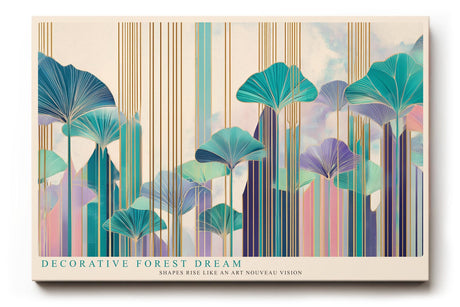 Paul Sinus Wandbild 120x80cm abstrakter Wald modern bunt dekorative Blaetter Kunst Kunstdruck grosses Kunstbild stilvolle Wanddekoration fuer Wohnzimmer Büro