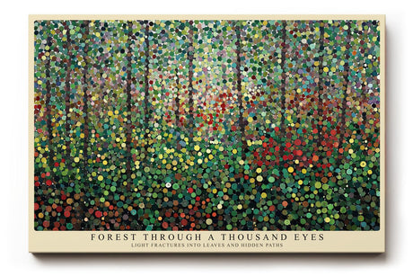 Paul Sinus Wandbild 120x80cm Abstrakter Wald Punktmalerei moderne Landschaft Kunst Wanddekoration Wohnzimmer Büro
