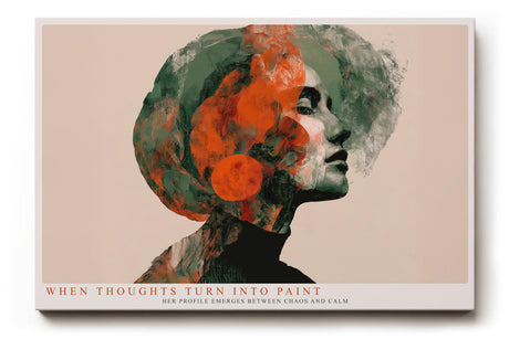 Paul Sinus Wandbild 120x80cm Abstraktes Frauenportraet mit roter Farbstruktur moderne Kunst