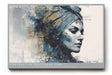 Paul Sinus Wandbild 120x80cm Abstraktes Frauenportraet Moderne Collagekunst in Blau und Gold Stilvolles Kunstbild fuer Wohnzimmer Schlafzimmer und Büro