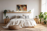 Paul Sinus Wandbild 120x80cm Abstraktes Frauenportrait Kunstmotiv Farbenreiche moderne Gesicht Illustration mit kuenstlerischer Struktur