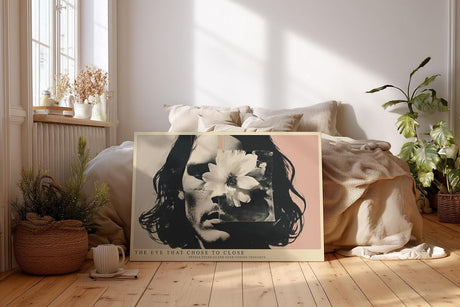 Paul Sinus Wandbild 120x80cm Abstraktes Frauenportrait mit Blume Moderne Collage Kunstmotiv Minimalistische Fotokunst in sanften Farben