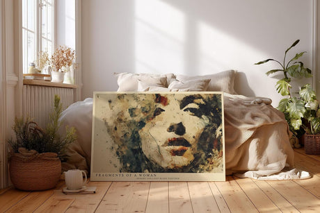 Paul Sinus Wandbild 120x80cm Abstraktes Frauenporträt in Aquarell – Künstlerische Gesichtskomposition mit weichen Farbstrukturen