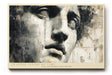 Paul Sinus Wandbild 120x80cm Abstraktes Gesicht Moderne Portrait Kunst in Beige Schwarz Wanddekoration