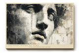 Paul Sinus Wandbild 120x80cm Abstraktes Gesicht Moderne Portrait Kunst in Beige Schwarz Wanddekoration