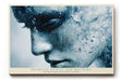 Paul Sinus Wandbild 120x80cm abstraktes Gesicht Technologie Kunst futuristisches Portraet blau digitale Struktur moderne Wanddekoration fuer Wohnzimmer Büro
