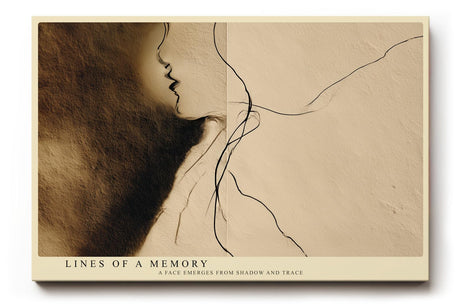 Paul Sinus Wandbild 120x80cm abstraktes Linien Portrait minimalistische Gesichtsillustration beige braun moderne Kunst auf Leinwand stilvolle Wanddekoration fuer Wohnzimmer Büro
