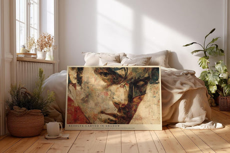 Paul Sinus Wandbild 120x80cm Abstraktes Maennerportraet Ausdrucksstarke Moderne Portraitkunst in warmen Erdtoenen fuer Wohnzimmer Büro und Galerie
