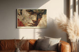 Paul Sinus Wandbild 120x80cm Abstraktes Maennerportraet Ausdrucksstarke Moderne Portraitkunst in warmen Erdtoenen fuer Wohnzimmer Büro und Galerie