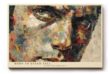 Paul Sinus Wandbild 120x80cm Abstraktes Männerporträt – Künstlerische Collage mit farbintensiver Struktur