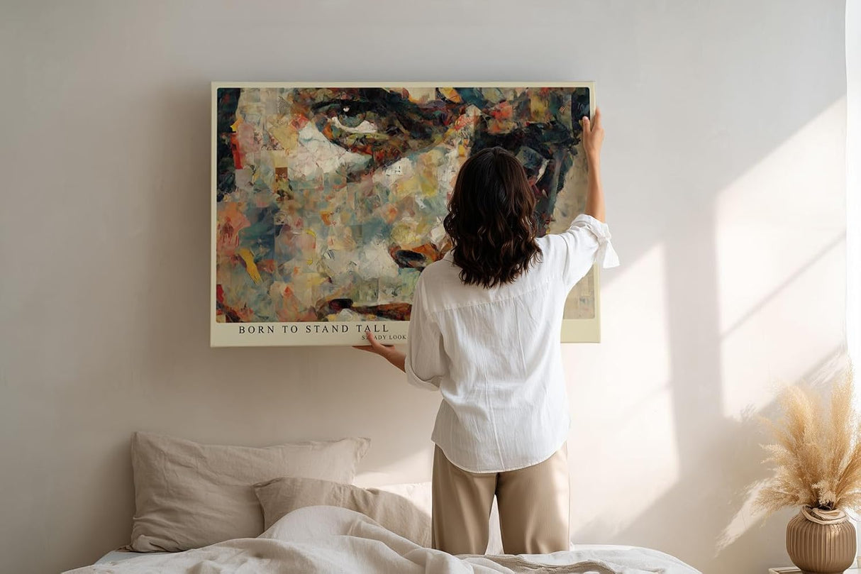 Paul Sinus Wandbild 120x80cm Abstraktes Männerporträt – Künstlerische Collage mit farbintensiver Struktur