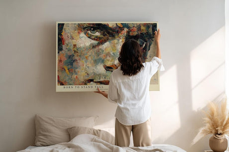 Paul Sinus Wandbild 120x80cm Abstraktes Männerporträt – Künstlerische Collage mit farbintensiver Struktur