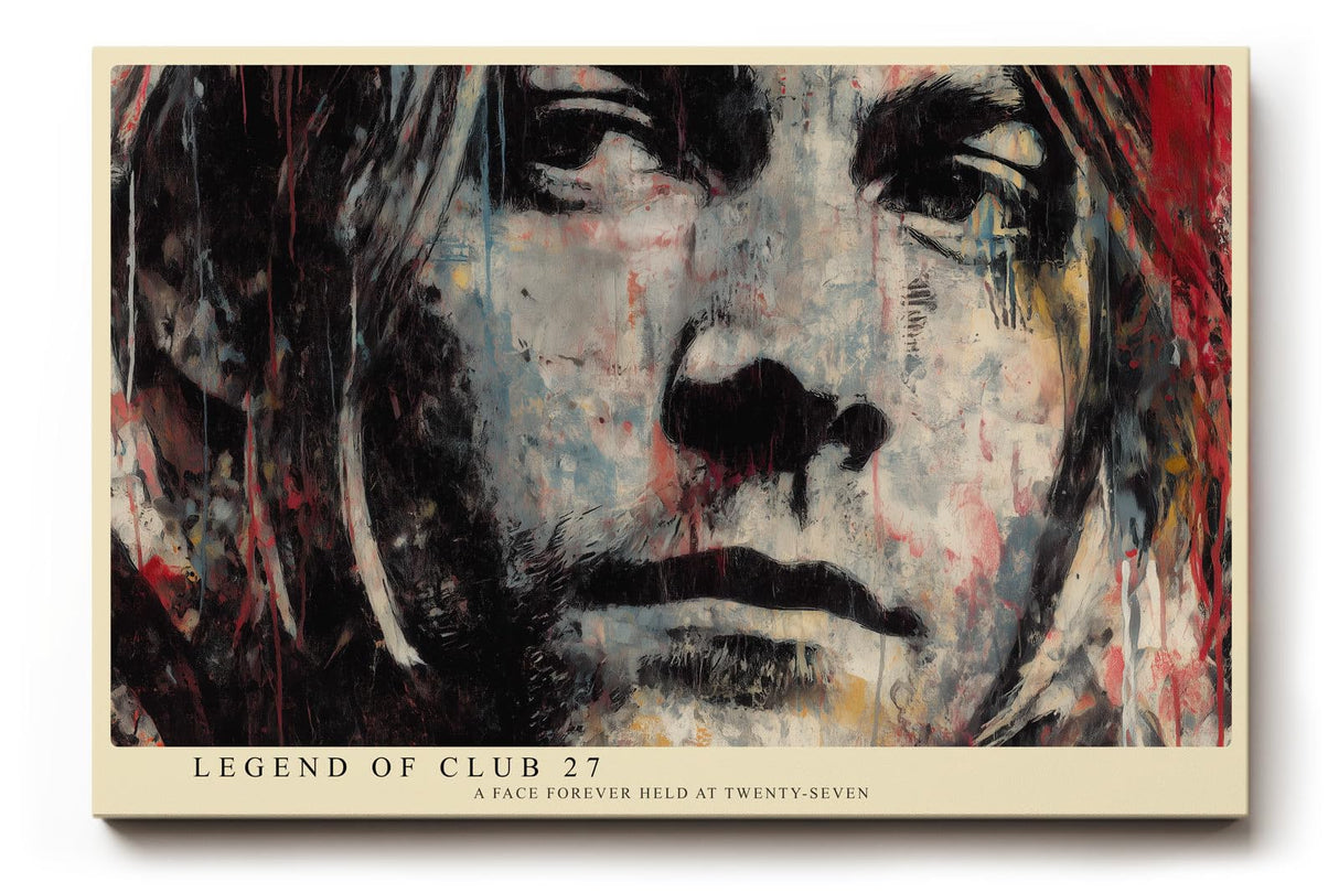 Paul Sinus Wandbild 120x80cm Abstraktes Portrait Rock Legende Moderne Kunst Gesicht in expressiver Malerei