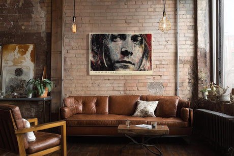 Paul Sinus Wandbild 120x80cm Abstraktes Portrait Rock Legende Moderne Kunst Gesicht in expressiver Malerei
