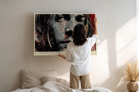 Paul Sinus Wandbild 120x80cm Abstraktes Portrait Rock Legende Moderne Kunst Gesicht in expressiver Malerei