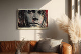 Paul Sinus Wandbild 120x80cm Abstraktes Portrait Rock Legende Moderne Kunst Gesicht in expressiver Malerei