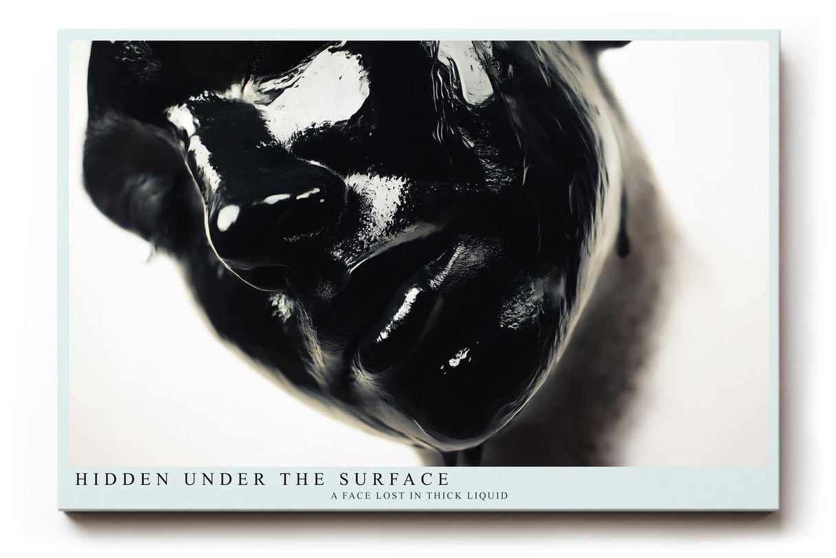 Paul Sinus Wandbild 120x80cm abstraktes Porträt schwarze Flüssigkeit moderne Fotokunst dramatische Kontraste geheimnisvolle Atmosphäre großes Kunstbild moderne