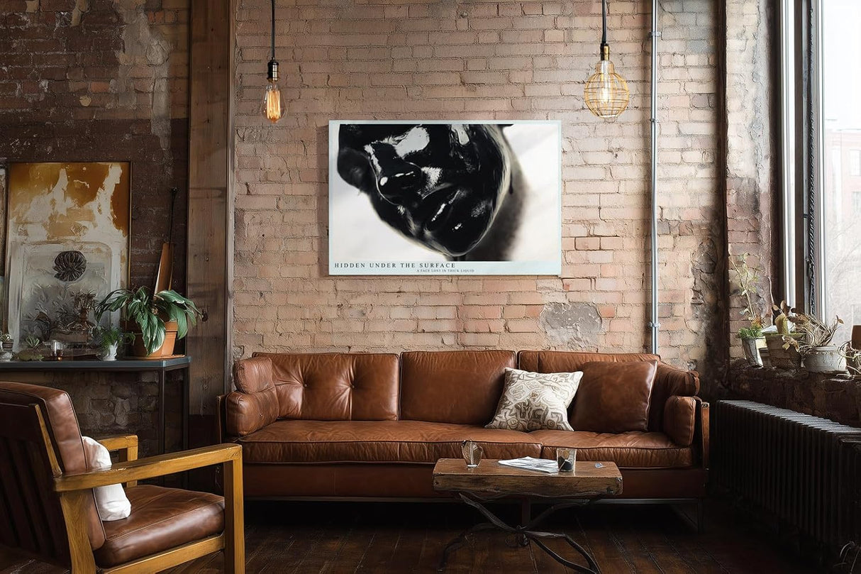 Paul Sinus Wandbild 120x80cm abstraktes Porträt schwarze Flüssigkeit moderne Fotokunst dramatische Kontraste geheimnisvolle Atmosphäre großes Kunstbild moderne