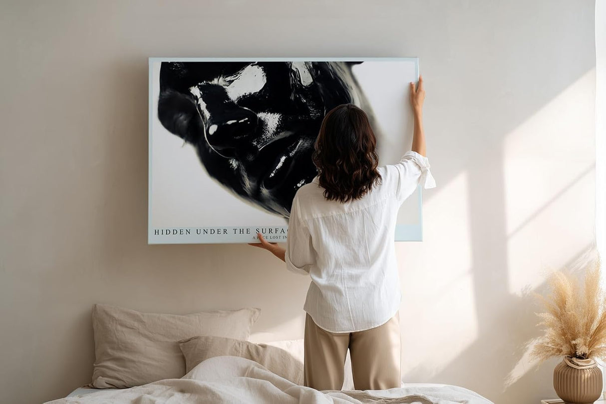 Paul Sinus Wandbild 120x80cm abstraktes Porträt schwarze Flüssigkeit moderne Fotokunst dramatische Kontraste geheimnisvolle Atmosphäre großes Kunstbild moderne