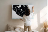 Paul Sinus Wandbild 120x80cm abstraktes Porträt schwarze Flüssigkeit moderne Fotokunst dramatische Kontraste geheimnisvolle Atmosphäre großes Kunstbild moderne