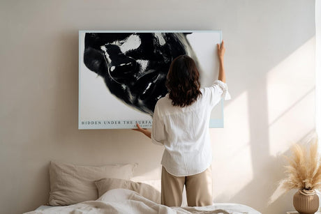 Paul Sinus Wandbild 120x80cm abstraktes Porträt schwarze Flüssigkeit moderne Fotokunst dramatische Kontraste geheimnisvolle Atmosphäre großes Kunstbild moderne