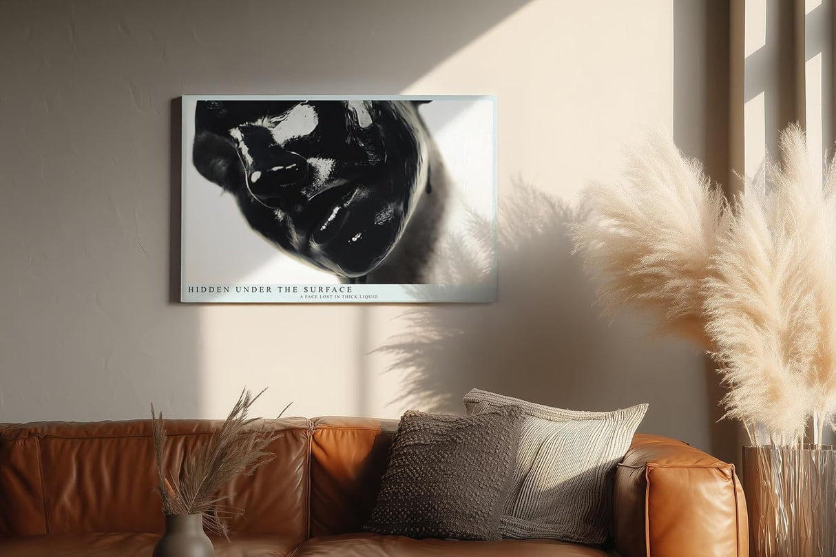 Paul Sinus Wandbild 120x80cm abstraktes Porträt schwarze Flüssigkeit moderne Fotokunst dramatische Kontraste geheimnisvolle Atmosphäre großes Kunstbild moderne