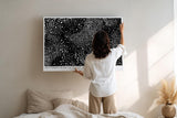 Paul Sinus Wandbild 120x80cm Abstraktes Punktmuster Schwarz Weiss moderne grafische Kunst