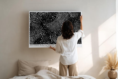 Paul Sinus Wandbild 120x80cm Abstraktes Punktmuster Schwarz Weiss moderne grafische Kunst