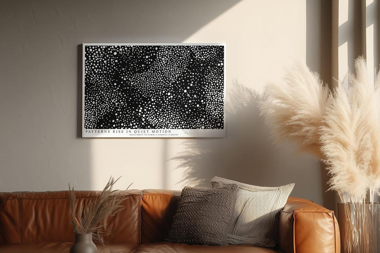 Paul Sinus Wandbild 120x80cm Abstraktes Punktmuster Schwarz Weiss moderne grafische Kunst