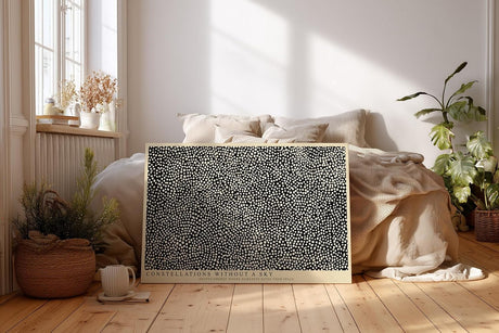 Paul Sinus Wandbild 120x80cm Abstraktes Sternenpunkt Muster Schwarz Weiss moderne grafische Kunst