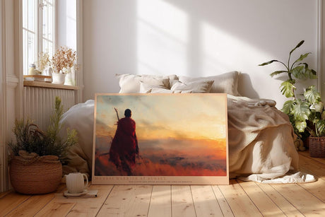 Paul Sinus Wandbild 120x80cm Afrikanische Landschaft Maasai Krieger Sonnenuntergang Natur Kunst Wanddekoration Wohnzimmer Schlafzimmer