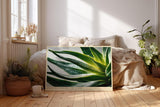 Paul Sinus Wandbild 120x80cm Agave Makrofotografie gruene Sukkulente mit Wassertropfen moderne botanische Naturkunst stilvolle Wanddekoration fuer Wohnzimmer Büro