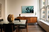 Paul Sinus Wandbild 120x80cm Agave Pflanze Makroaufnahme moderne botanische Kunst gruene Naturfarben stilvolle Wanddekoration fuer Wohnzimmer Büro