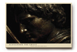 Paul Sinus Wandbild 120x80cm Alexander der Grosse antike Statue dunkle Bronze Skulptur klassische Kunst dramatische Beleuchtung Kunstbild stilvolle Wanddekoration für Wohnzimmer Büro Bibliothek