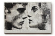 Paul Sinus Wandbild 120x80cm Almost Touching Silence Zwei Gesichter im Profil Schwarz Weiss Kunst fuer Wohnzimmer Schlafzimmer und Büro