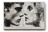 Paul Sinus Wandbild 120x80cm Almost Touching Silence Zwei Gesichter im Profil Schwarz Weiss Kunst fuer Wohnzimmer Schlafzimmer und Büro