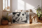 Paul Sinus Wandbild 120x80cm Almost Touching Silence Zwei Gesichter im Profil Schwarz Weiss Kunst fuer Wohnzimmer Schlafzimmer und Büro