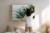 Paul Sinus Wandbild 120x80cm Aloe Pflanze Makrofotografie grüne botanische Naturkunst modernes Pflanzenposter für Wohnzimmer Schlafzimmer Büro Flur