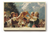 Paul Sinus Wandbild 120x80cm Alpen Fest Bier Szene LeinWandbild 120x80cm Traditionelle Berg Kultur Wanddekoration