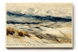 Paul Sinus Wandbild 120x80cm Alpen Landschaft Aquarell Kunst mit Bergen und weiter Natur fuer Wohnzimmer Büro und moderne Wohnräume