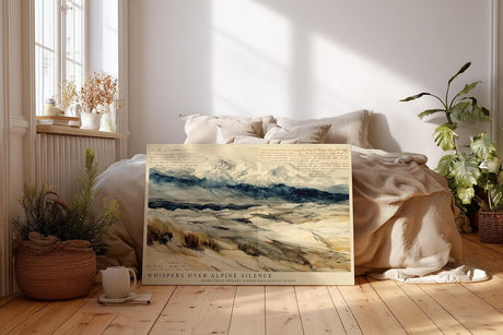 Paul Sinus Wandbild 120x80cm Alpen Landschaft Aquarell Kunst mit Bergen und weiter Natur fuer Wohnzimmer Büro und moderne Wohnräume