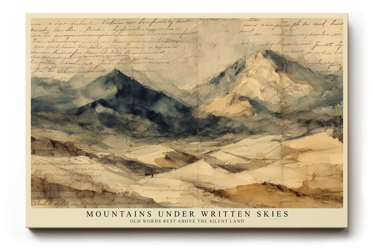 Paul Sinus Wandbild 120x80cm Alpen Landschaft Aquarell Vintage Bergkunst mit handschriftlicher Karte