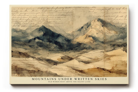 Paul Sinus Wandbild 120x80cm Alpen Landschaft Aquarell Vintage Bergkunst mit handschriftlicher Karte