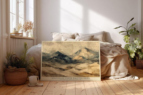 Paul Sinus Wandbild 120x80cm Alpen Landschaft Aquarell Vintage Bergkunst mit handschriftlicher Karte