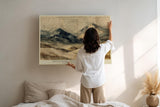 Paul Sinus Wandbild 120x80cm Alpen Landschaft Aquarell Vintage Bergkunst mit handschriftlicher Karte