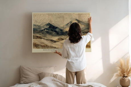Paul Sinus Wandbild 120x80cm Alpen Landschaft Aquarell Vintage Bergkunst mit handschriftlicher Karte
