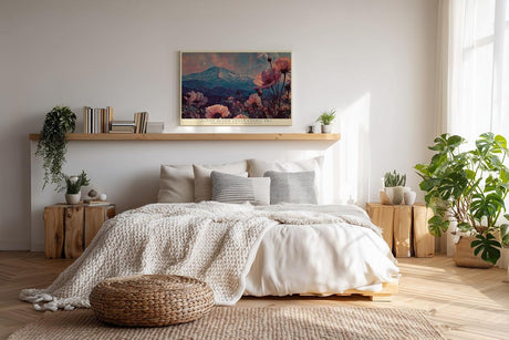 Paul Sinus Wandbild 120x80cm Alpen Landschaft Blumen Berg Natur Kunst Wanddekoration Wohnzimmer Schlafzimmer