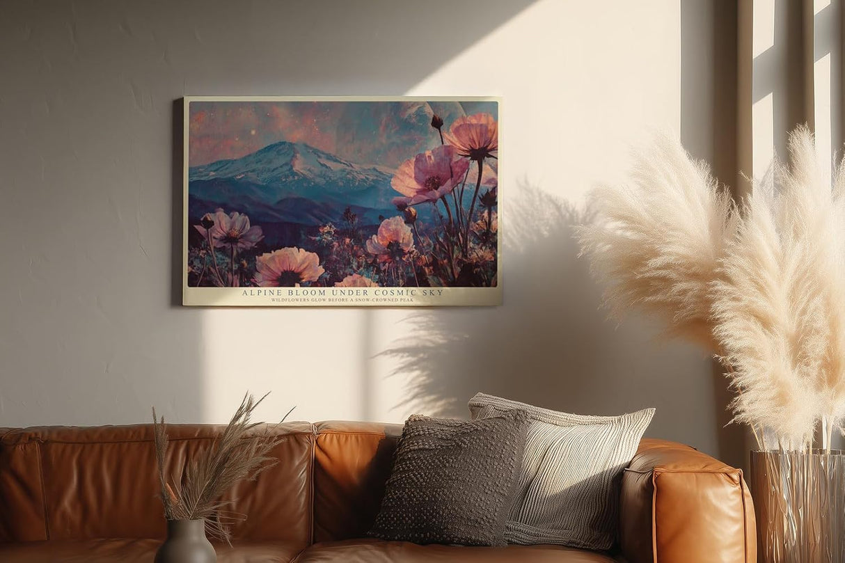 Paul Sinus Wandbild 120x80cm Alpen Landschaft Blumen Berg Natur Kunst Wanddekoration Wohnzimmer Schlafzimmer