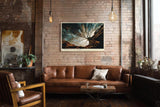 Paul Sinus Wandbild 120x80cm alter Baum von unten Naturfotografie modern mystische Waldszene grosses Natur Kunstbild stilvolle Wanddekoration fuer Wohnzimmer Büro Flur