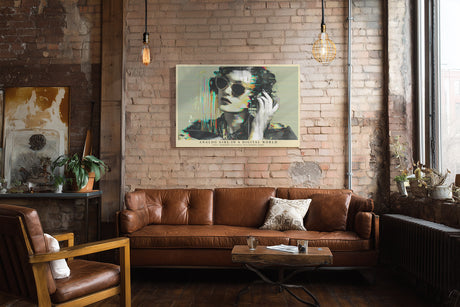 Paul Sinus Wandbild Analog Girl in a Digital World Retro Modern Portrait with Glitch Aesthetic